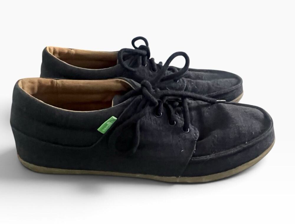 Sanuk TKO Comfort Shoes Men’s 8.5 Navy Canvas Casual Low Top Moc Toe 1089815